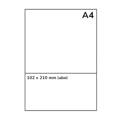 Albarà / etiqueta de devolució amb etiqueta d'enviament 102 x 210 mm