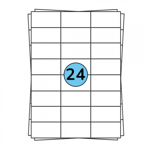 A4 etiquetes en full 70 x 36 mm, 2 400 etiquetes, removibles