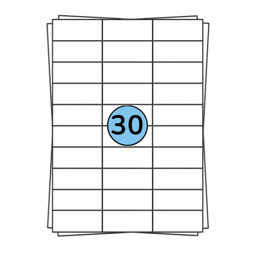 A4 etiquetes en full 70 x 30 mm, 3 000 etiquetes
