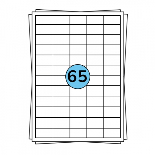 A4 etiquetes en full 38 x 21 mm, 6 500 etiquetes