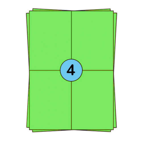 A4 etiquetes en full 104 x 148 mm, verdes, 400 etiquetes