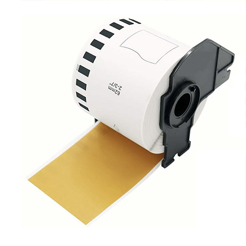 Etiquetes daurades compatibles amb Brother DK-22205, 62mm x 30,48m