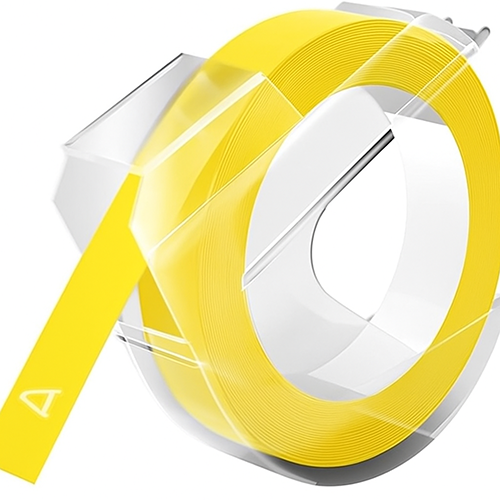 Cinta d'etiquetes compatible amb Dymo S0898170, blanc sobre groc, 9mm x 3m