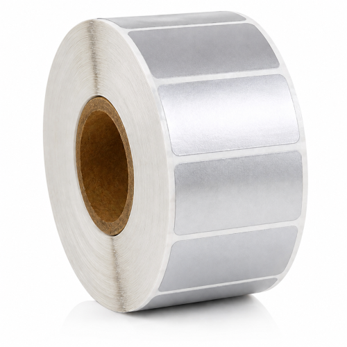 Etiquetes tèrmiques platejades, 51 x 25mm, de plàstic, 2580 etiquetes, transferència tèrmica